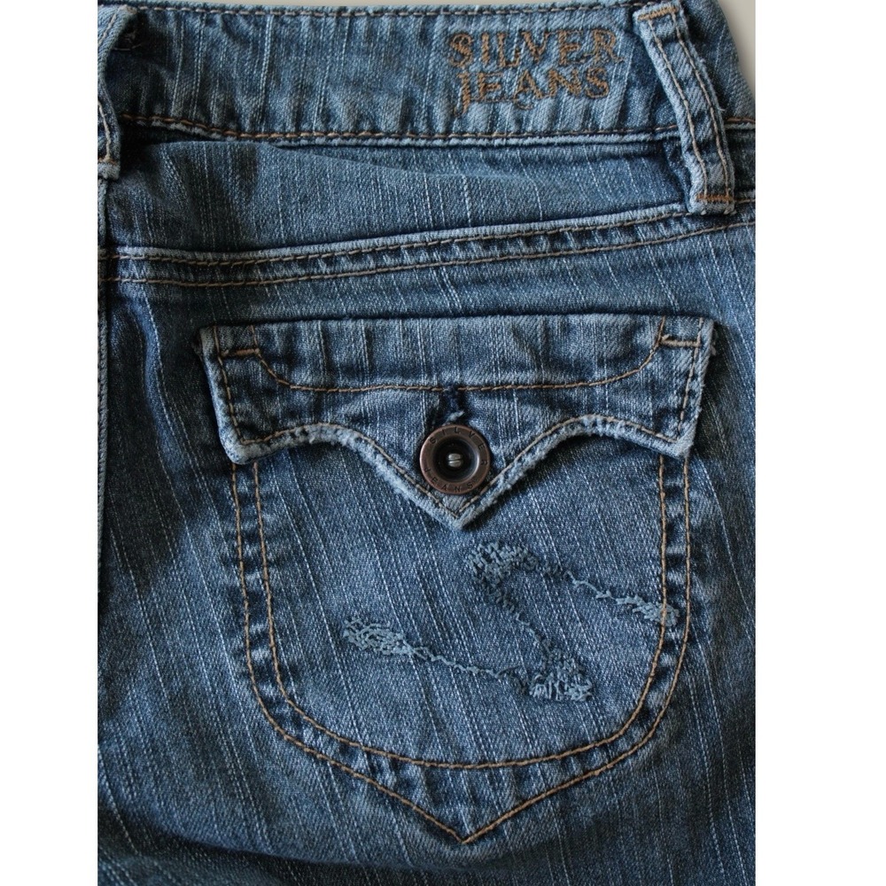 Silver Jeans Cindy Vintage Y2K Low Rise Bootcut Jeans 25/33 Blue Made in Canada - Picture 7 of 8